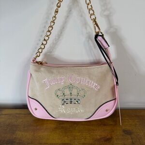 New Juicy Couture Kingdom Wristlet Clutch Wallet Sandstone Beige Pink Y2K Cute